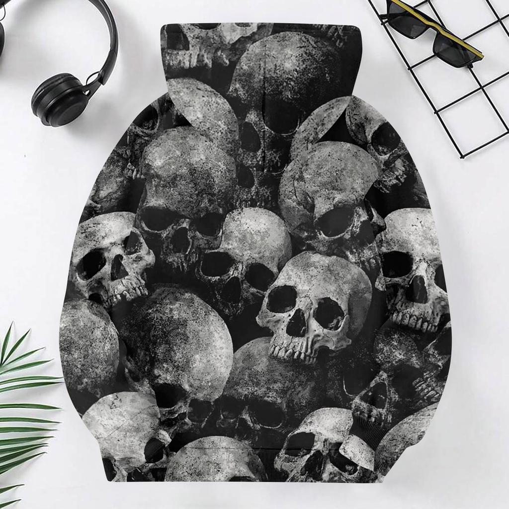 Kids Halloween Casual Printed Hoodie for Boys and Girls