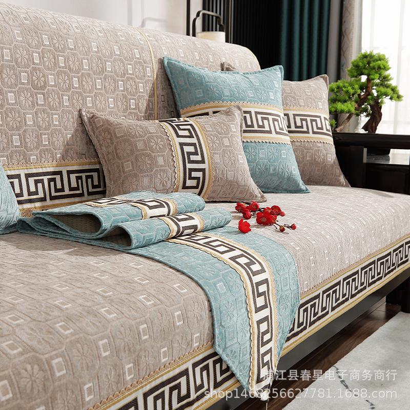 

Новый китайский стиль Высококачественная подушка для дивана из шенилла Высококачественная удобная жаккардовая пылезащитная подушка для дивана Четырехсезонный универсальный противоскользящий тканевый чехол для дивана 30x50 Pillowcover