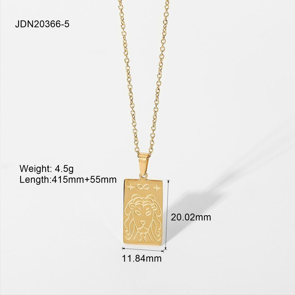 2026 Newest 18K Gold Stainless Steel Pendant Necklace Fashionable Waterproof Hypoallergenic Geometric Design Unisex for Wedding