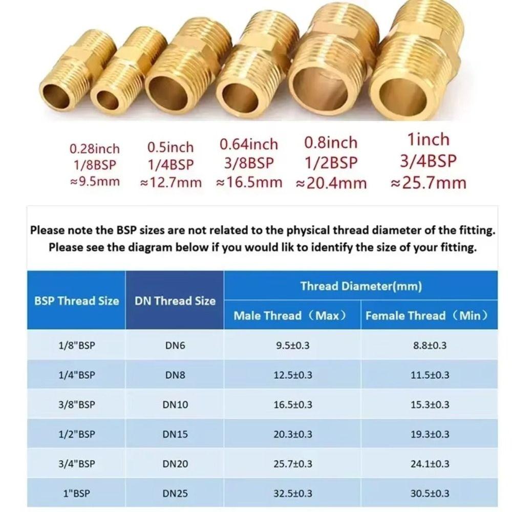 Quick Fit Adapter Brass Brass Tube Fitting Male Thread BSP Brass Nipple 1/8" 1/4" 3/8" 1/2" 3/4" 1" BSP Coupler Fitting
