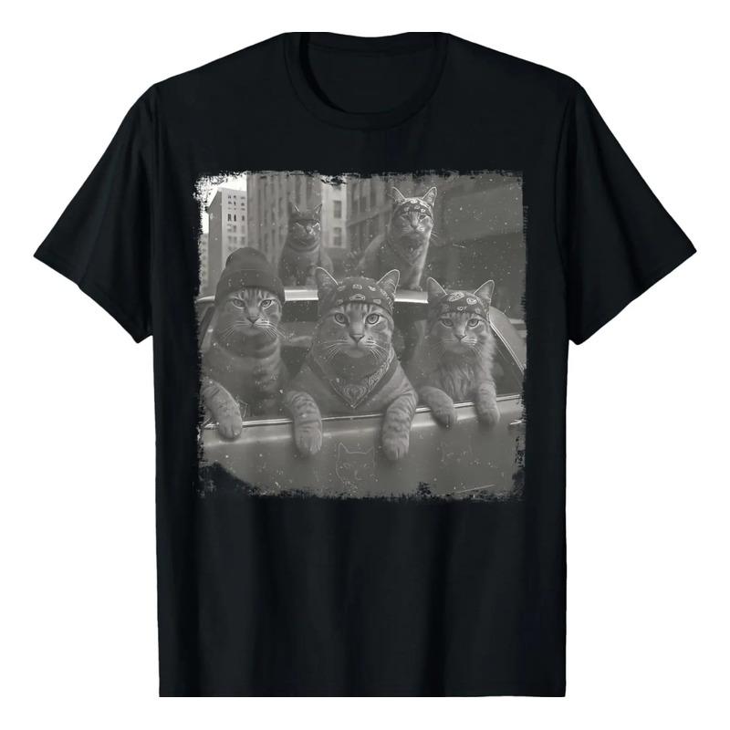 Camiseta Divertida De Gangster Gangsta Cat Vintage Street Ki S
