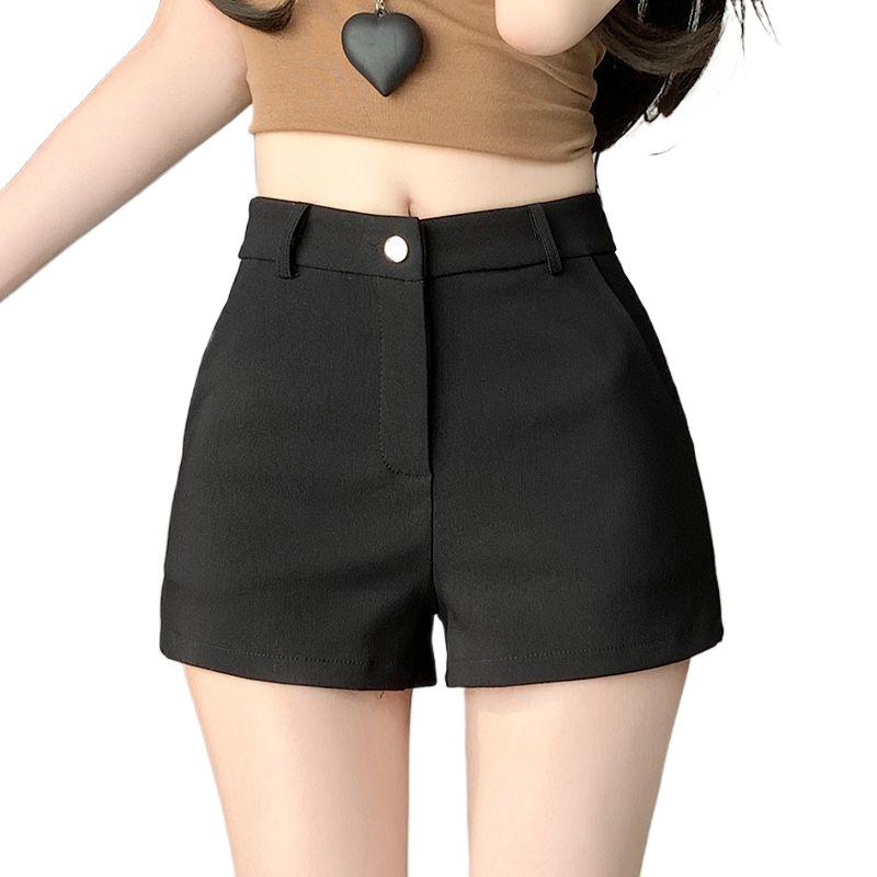 Women's High-Waist Khaki A-Line Shorts - Slim, Petite, Versatile Summer Wear