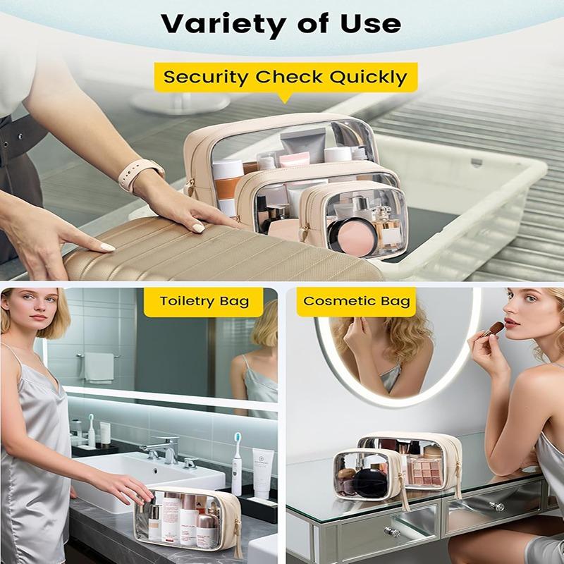 Women Makeup Bag Waterproof Clear PVC Travel Cosmetic Bags Case Travel Make Up Kit Bags for Men Toiletry Brush Organizer Pouch