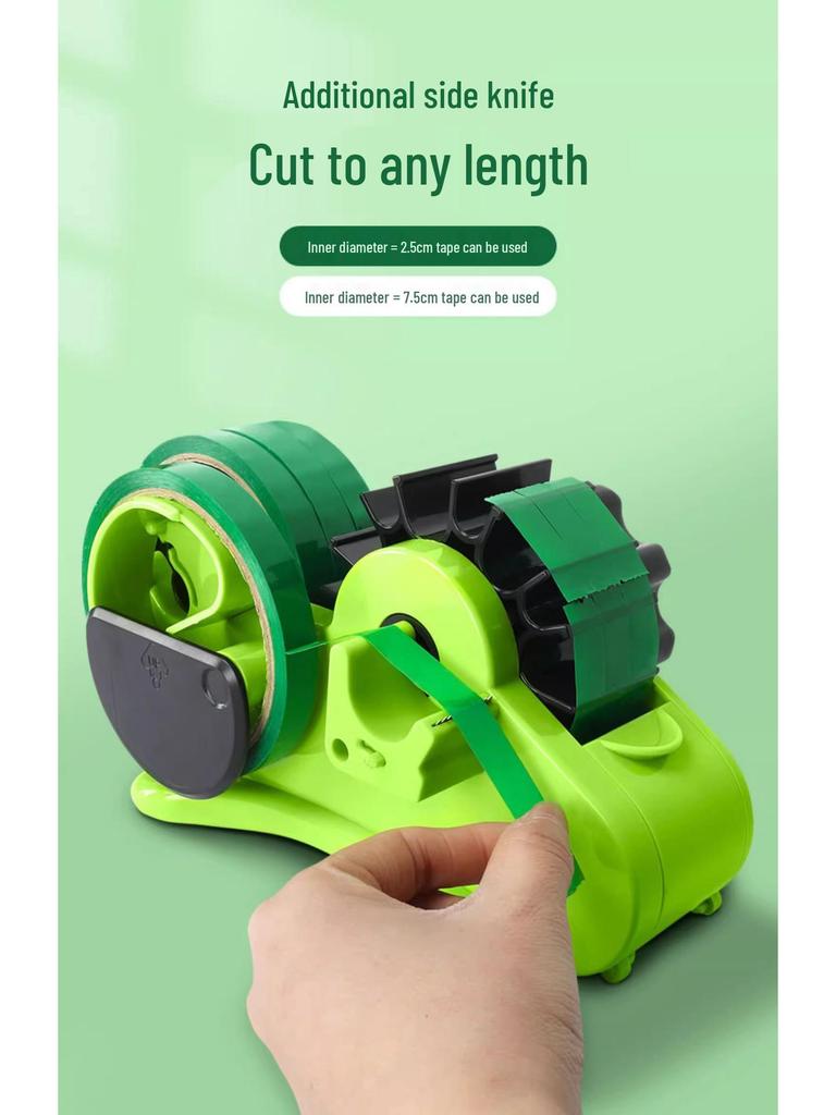 Large Multi-Functional Transparent Tape Dispenser and Cutter for Desktop Sealing and Stationery Use