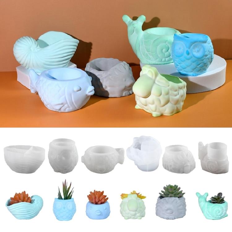 Silikon Handgefertigte Formen Einzigartige Blumentopf Formen Tierform Silikon Sukkulenten Pflanzgefäß Form Bastelform für Blumentopf