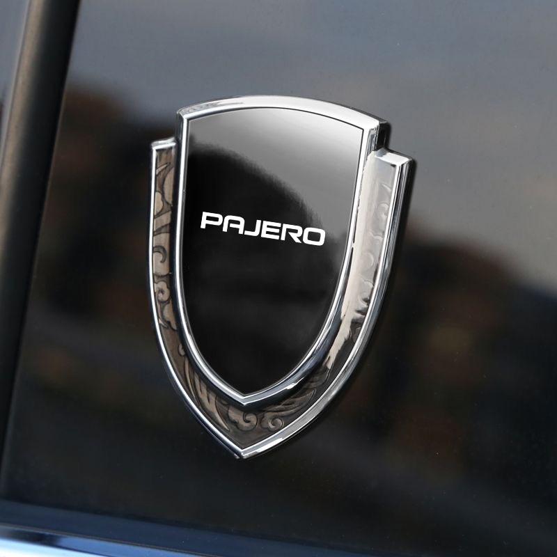 3D Meta Car Sticker Auto Door Trunk Car Body Shield Emblem Protective Sticker For Mitsubishi Pajero 2 3 4 Car Accessories