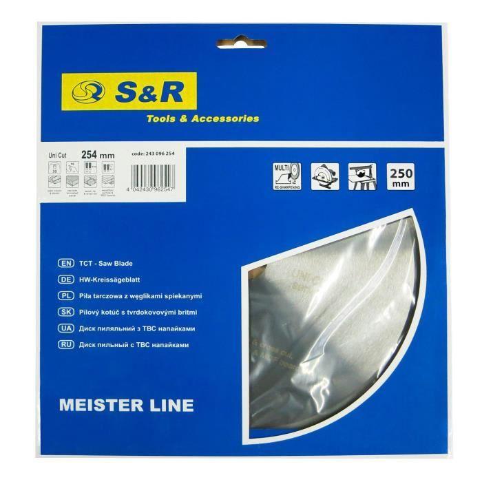 Lame De Scie Circulaire - S&R - 254 X 30 Mm - 80 Dents - Bois Dur Et Tendre - Qualité Professionnelle