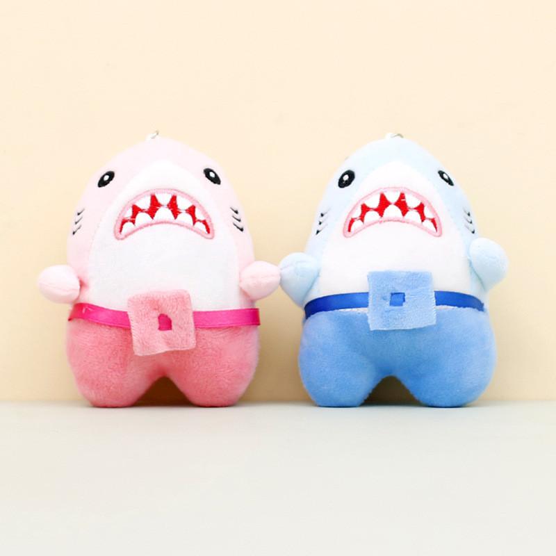 Entzückender Plüschhai-Schlüsselanhänger Niedlicher Taschenanhänger Weiche Stofftierpuppe 12cm