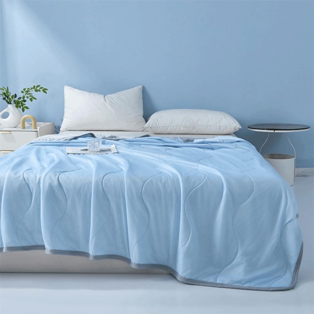 Solid Color Summer Ice Silk Quilted Quilt Thin Breathable Cooling Blanket Throw Blanket Dormitory