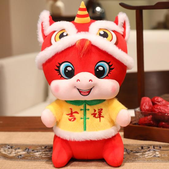 Year of The Horse Plush Toy Lion Dance Mascot for 2026 Chinese New Year Gift Soft Stuffed Animal for Celebration And Decoration