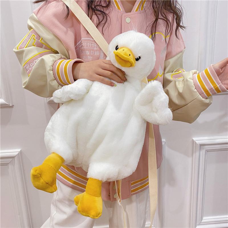Girl Cartoon Panda Double Shoulder Backpack children's plush doll school bag women bag kindergarten school bag