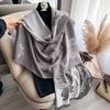 Butterfly Retro Trend Tencel Cotton Women'S Thermal Scarf Double-Sided Two-Color Fashion Shawl Silk Scarf