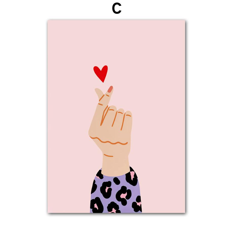 Girl Tiger Leaf Vase Flowers Abstract Landscape Posters and Prints Wall Art Canvas Painting Pictures For Living Room Home Deco