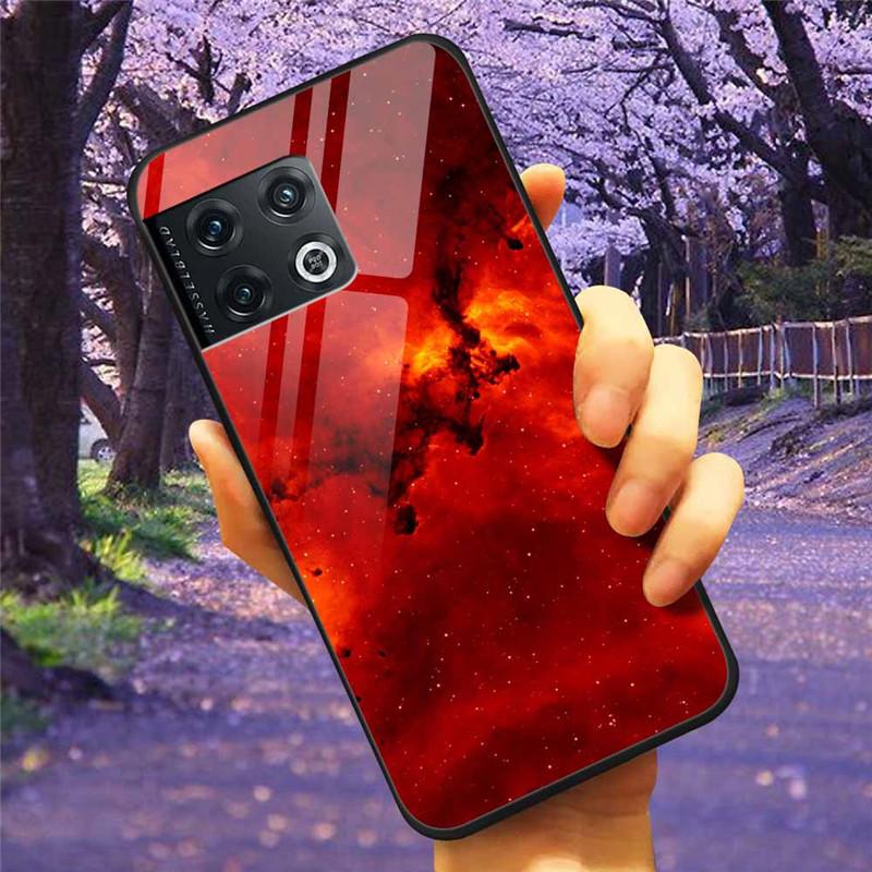 Für OnePlus 10 Pro 5G Hülle 6,7'' Gehärtetes Glas Sternenmarmor Harte Rückseite für One Plus 10Pro Funda Capa Oneplus10pro Coque