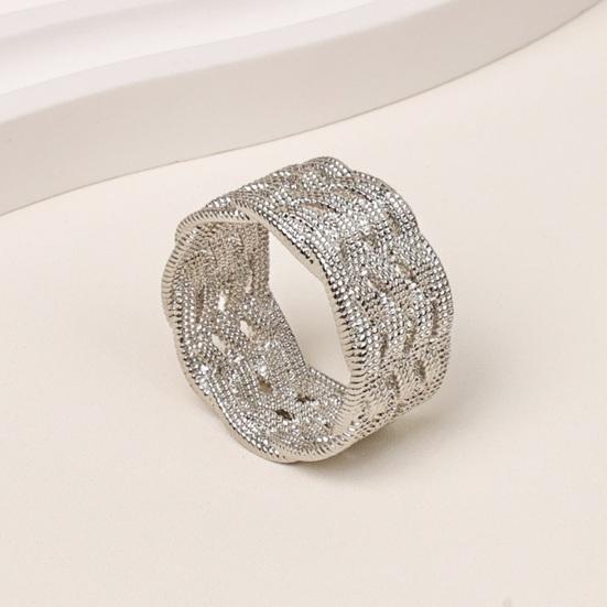 Anillo para Bufanda de Moda Textura Tejida Hueca Deslizador para Bufanda Anillo Clip para Bufanda de Seda para Mujeres Pañuelos Bufandas Camisas