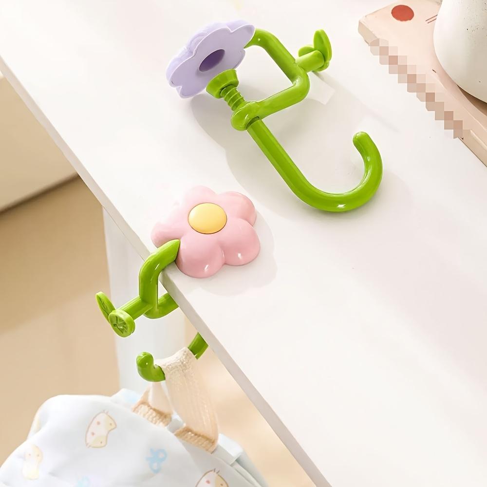 Flower Bag Hook, No Drill Desk Hanger, Portable Clamp for Table Edge, Side Mount Organizer for Student School Classroom Desk