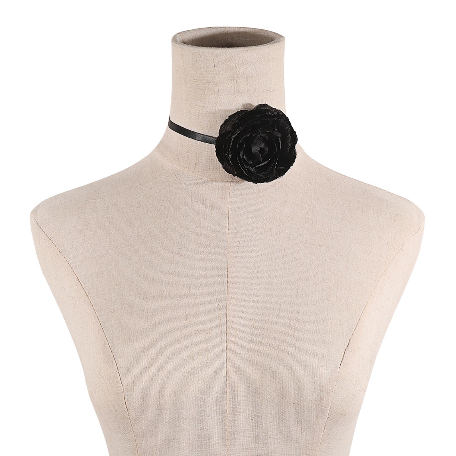 

Изящное ожерелье-чокер с цветочным воротником, уникальное и стильное, модный тканевый воротник для вечеринок и встреч чёрный