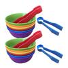 Toyvian Set of 2 Sorting Cups, Montessori Stem Tongs for Toddlers, Colorful Matching Game Toy, Rainbow Bowl Game, Soft Rubber Clips for Children