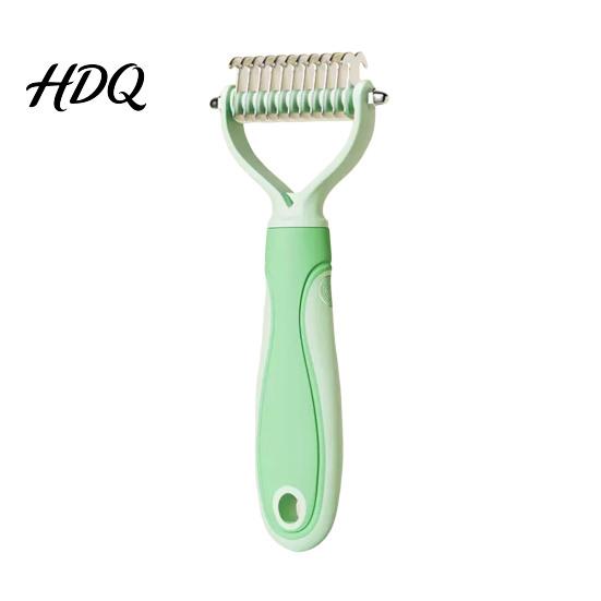 Undercoat Rake for Dogs Pet Grooming Rake Dual-Sided Stainless Steel Blades Deshedding S зелёный