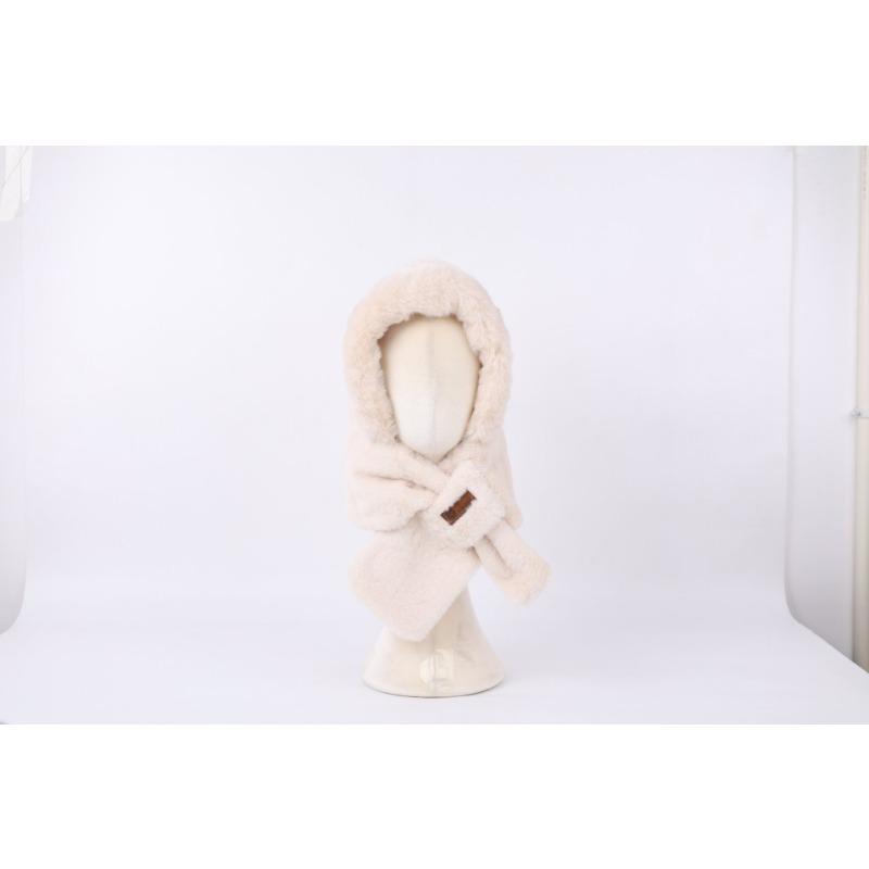 Winter New Fire Fox Plush Hat Scarf Women's Gloves Integrated Three-piece Set Student Warm Thickened Hat