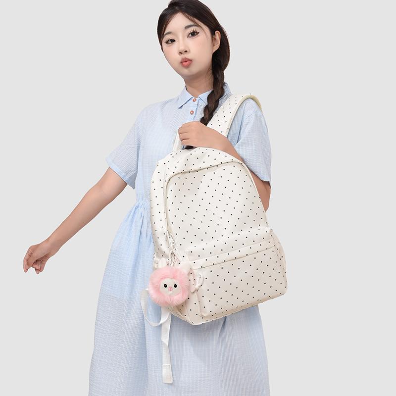 Cute Printed Backpack with Front Pocket and Side Pockets for Students and Daily Use