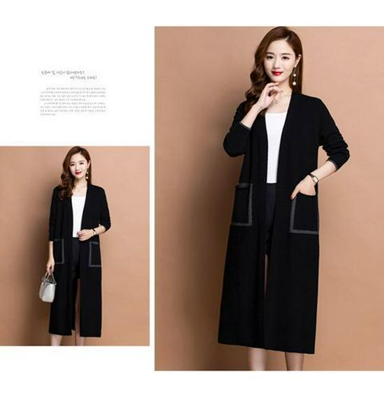 Women's Plus Size Long Knit Cardigan Shawl - Fashionable Autumn/Winter Outerwear