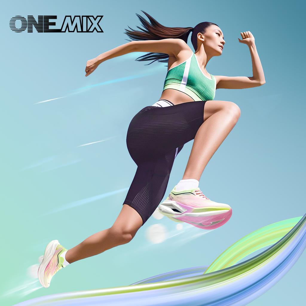 ONEMIX 2025 Nuevos Zapatos Profesionales para Correr Maratón con Tabla de Carbono Completa en la Palma, Absorción de Impactos Transpirables Elásticos Zapatos Deportivos para Hombre