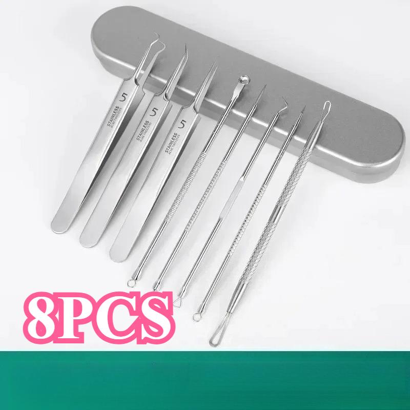 

8PCS Acne Needle Cell Clip Blackhead Removal Tool Stainless Steel Acne Beauty Acne Needle Extraction
