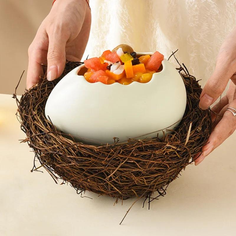 Kreative Vogelnester Dekoration Dessertschale, Eierschalen-Schale, Keramik-Geschirr, Back-Pudding-Schale, Eier-Dämpfer, Küchenutensilien