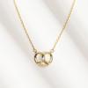 Huitan Chic Design Female Love Necklace Gold Color O Chain Exquisite Neck Accessories for Women Daily Fashion Versatile Jewelry