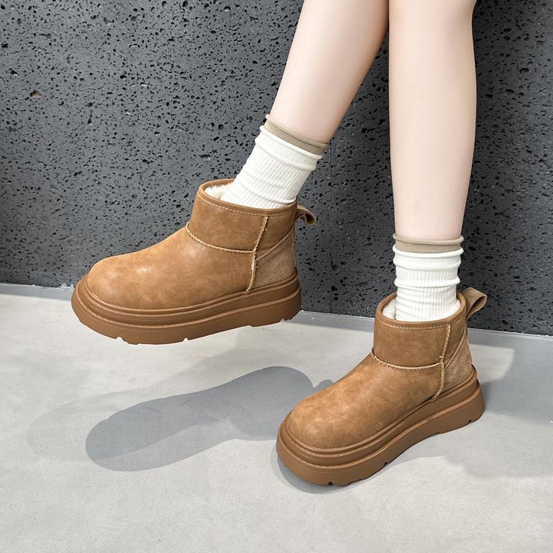 Women's Snow Boots Flat-soled, Non-slip Women Ankle Boots and Short Boots Winter Warm Slip-on Female Boots