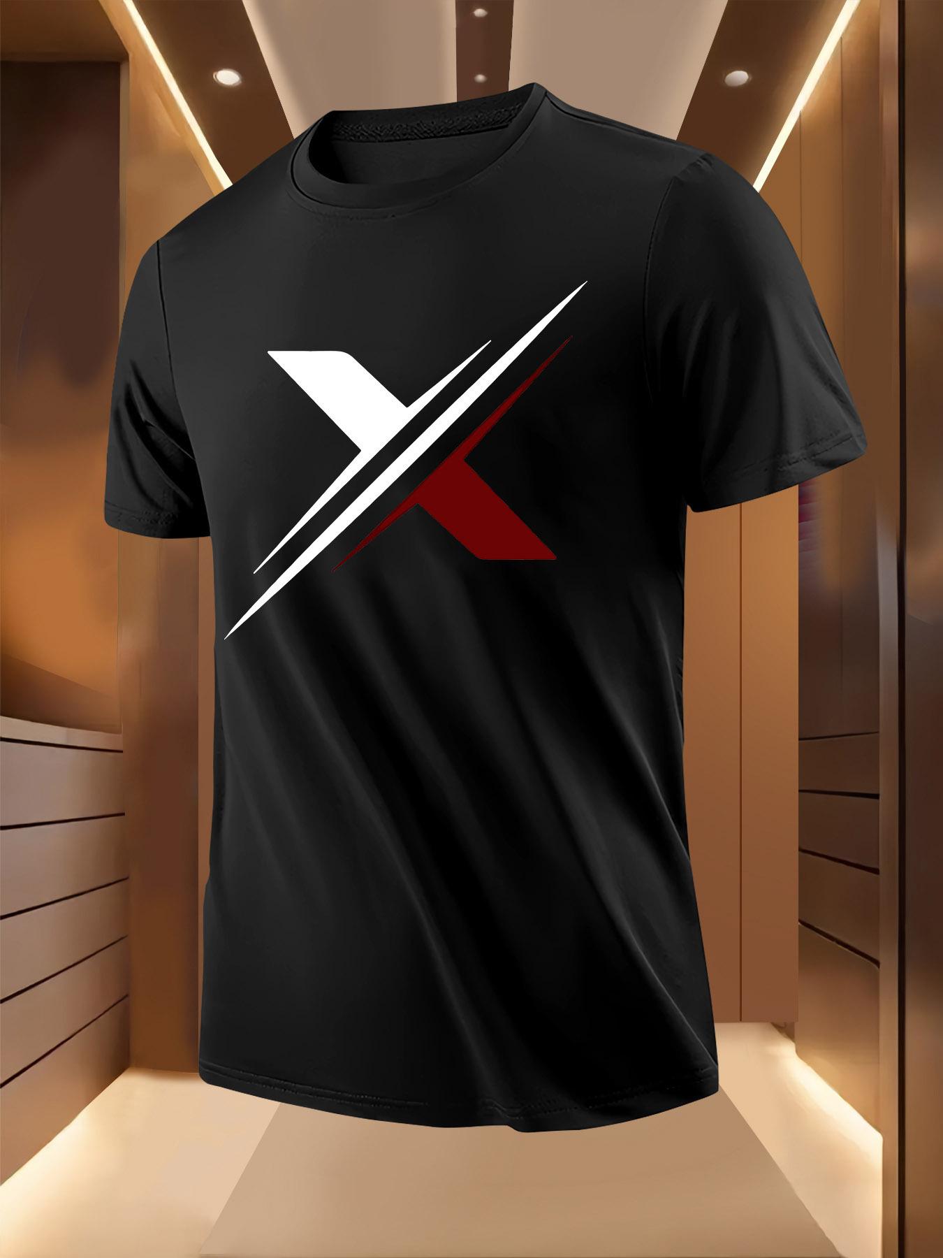 Summer Tshirt with Bold Color Block Print - Breathable M