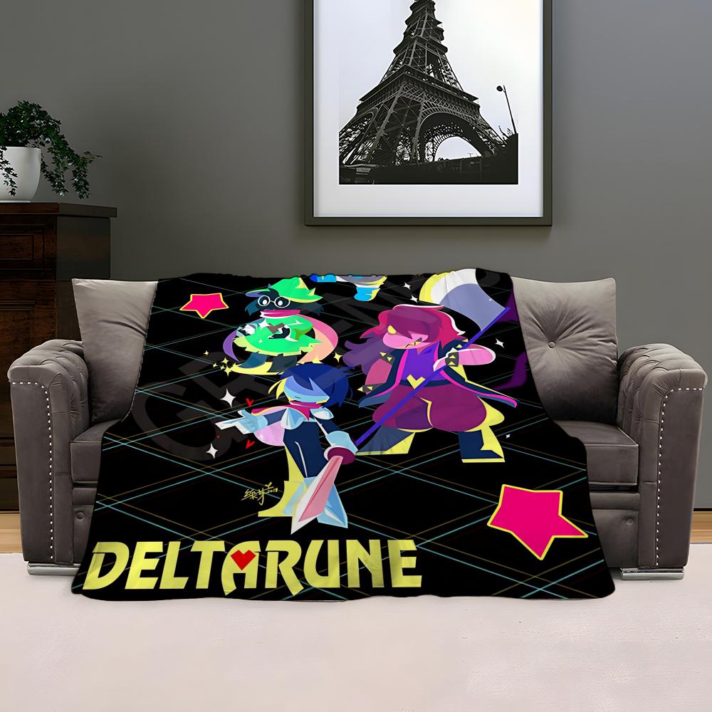 Game Deltarune Throw Kid-Friendly Flannel Throw Blanket Soft Warm Anti-Static Washable All Season