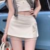 Bowknot Sweet Lace Patchwork High-Waisted A-Line Skirt - Summer Spicy Style Anti-Exposure Hip-Hugging Short Skirt for Women.