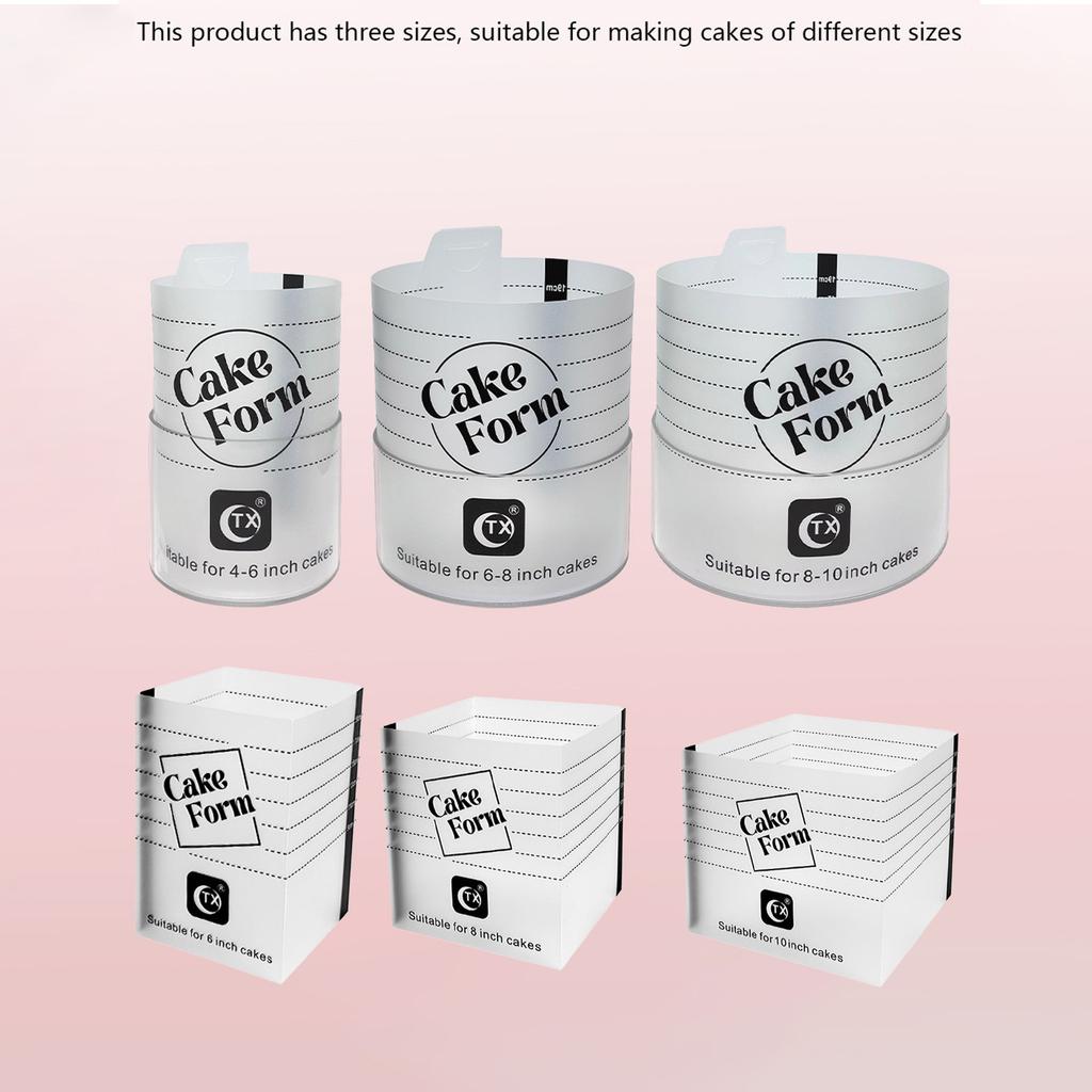 Round/Square Cake Mold Retractable Fondant Mousse Cream Chocolate Baking Ring Food Grade Plastic Decorating Tool