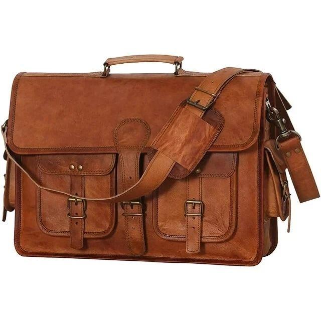 

Сумка для ноутбука Кожа Натуральная Мессенджер Портфель Наплечная Винтажная Ранец Мужская Новая 18 x 14 x 6 in