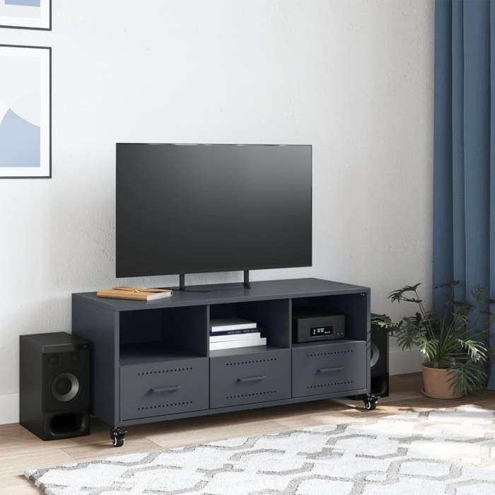 VidaXL TV Stand, Television Cabinet with Drawers and Shelves, TV Support with Living Room Storage, Anthracite 846694