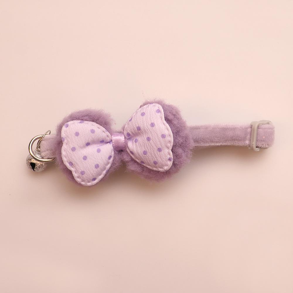 

Plush Polka Dot Bow Tie Collar for Cats & Small Dogs фиолетовый