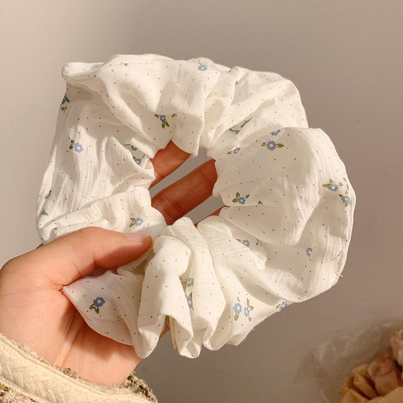 Cute Floral Scrunchies Women Girls Elastic Hair Bands Accessories Tie Hair Ring Rope Headdress Headwear Ornament Ponytail Holder