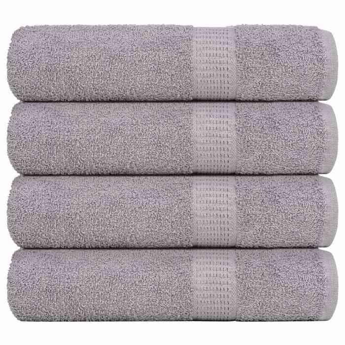 VidaXL Serviettes de bain 4 pcs gris 100x150 cm 360 g/m² 100% coton, serviette, ensemble de serviettes de bain, serviette 136837