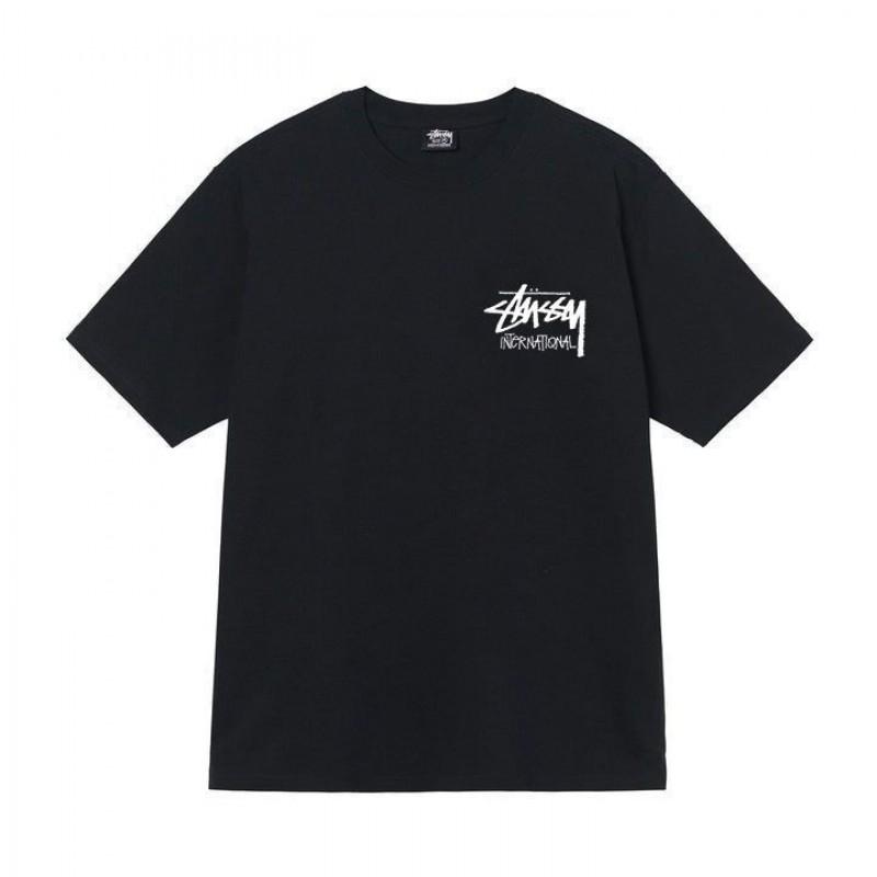 Mens Loose Fit Short Sleeve T-Shirt 270g Heavyweight Cotton Tee Casual Top In Navy Khaki Black White