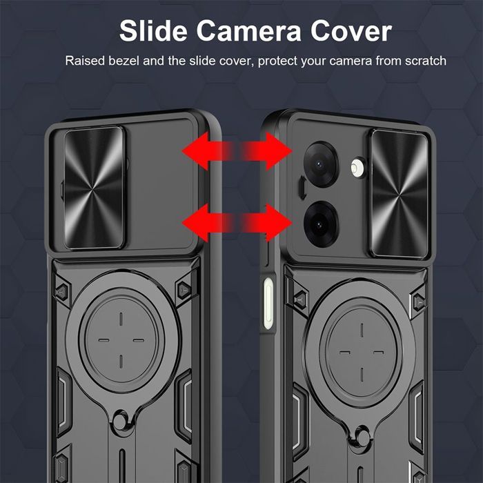 Coque - E.F.CONNECTION - Pour Xiaomi Redmi A5 - Antichoc - Support anneau magnétique - Protection caméra