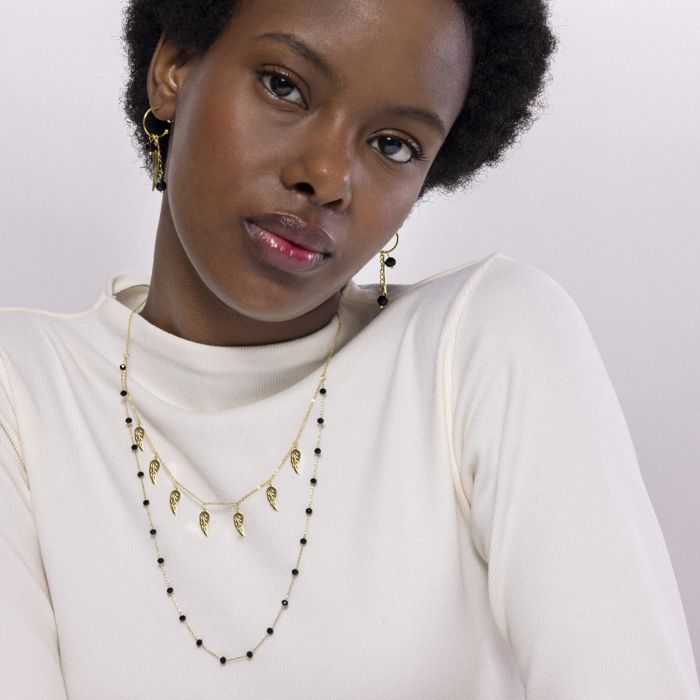 Collier d'onyx Luxenter fini en or jaune 18 carats - Omka