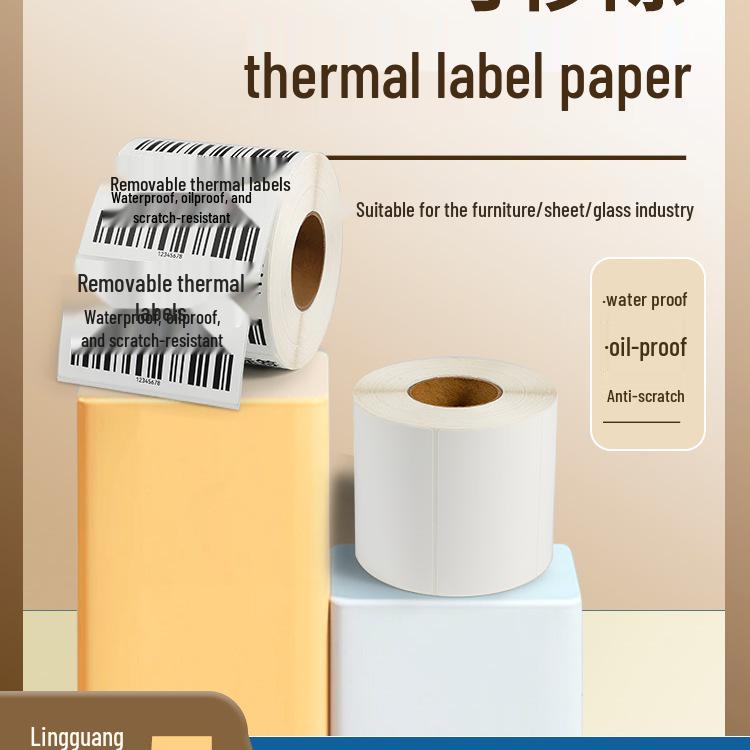Waterproof Synthetic Thermal Label Paper 60x40 - Freezer Safe, Self-Adhesive, Durable