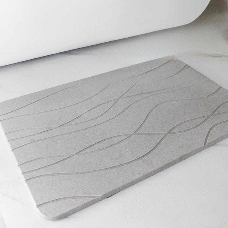 Kieselalgenschlamm absorbierende Bodenmatte Toilettenmatte Badezimmertür Schnell trocknende Fußmatte Badezimmertürmatte Rutschfeste geschnitzte Matte