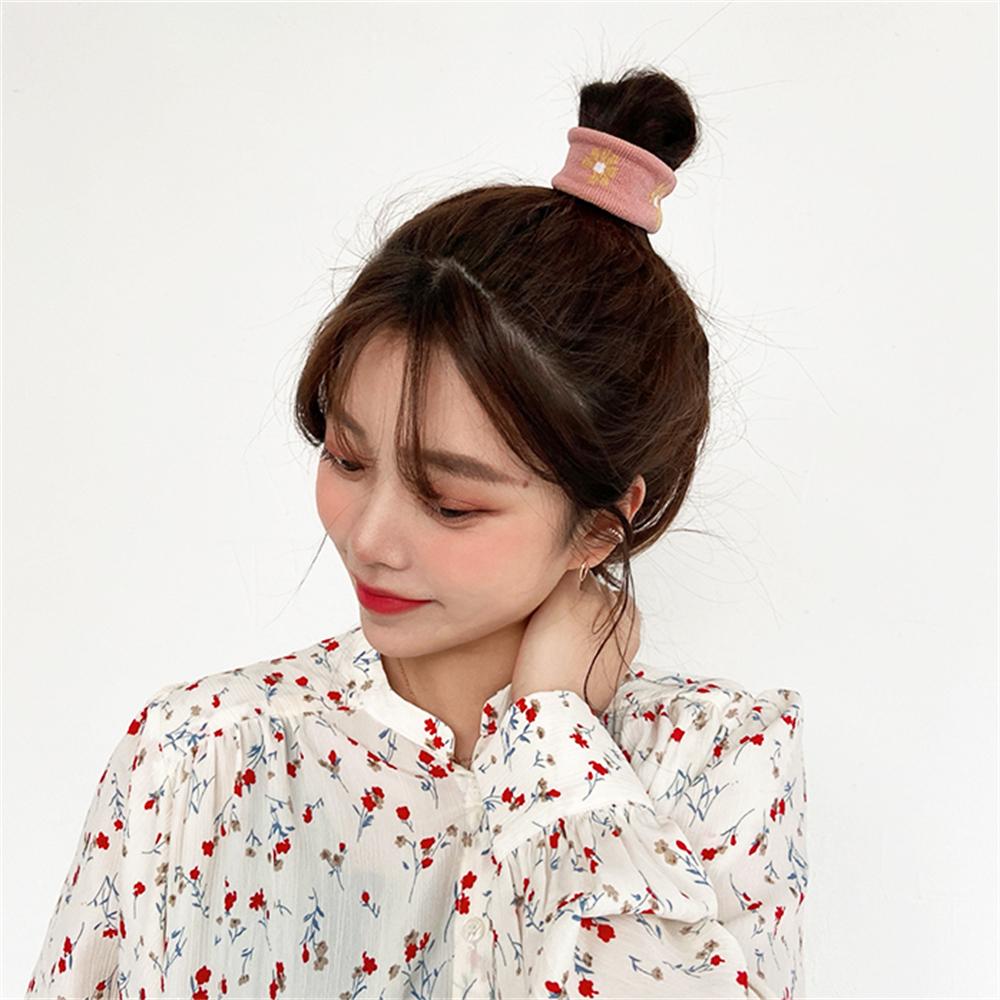 5PCS/Set Cute Colorful Thick Hair Bands Daisy Elastic Girls Rubber Band Headwear Hair Accessories Scrunchies Women Holder Gifts