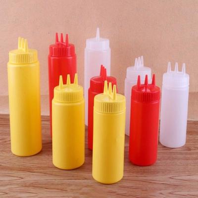 Home Condiment Vinegar Oil Dispenser Squeeze Bottle Cruet Bin 3 Hole
