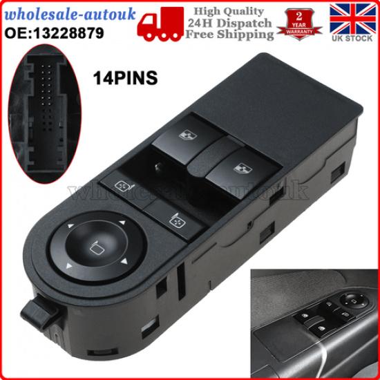 For Vauxhall Astra H Zafira B Driver Side Electric Window Switch Button 13228879