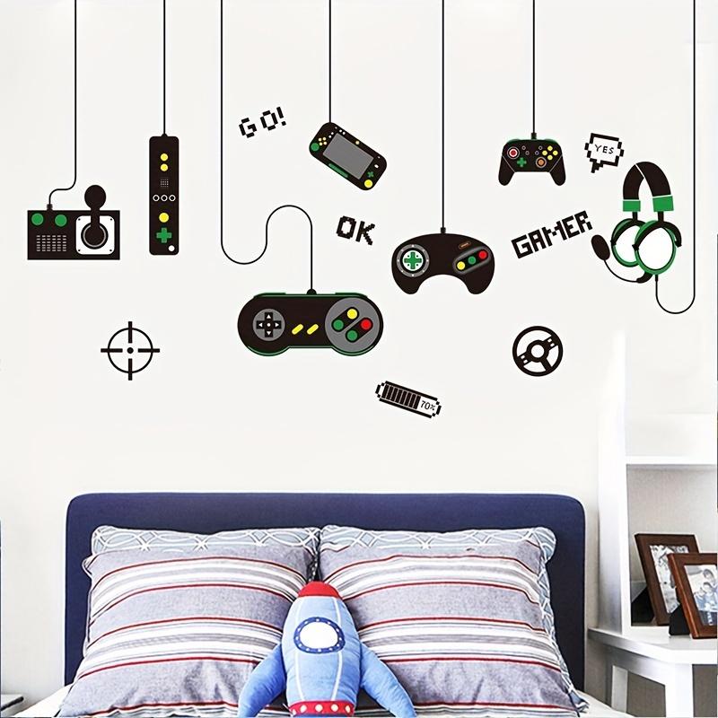 Gamer Wandsticker für Jungen Mädchen Game Controller Aufkleber Kinderzimmer Dekor Cartoon Wandbild Kunst Abnehmbare Vinyl Aufkleber