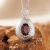 Natural Amethyst Pendant Necklace Women'S S925 Sterling Silver Brushed With Tanzanian Diopside Topa Garnet Colored Treasure